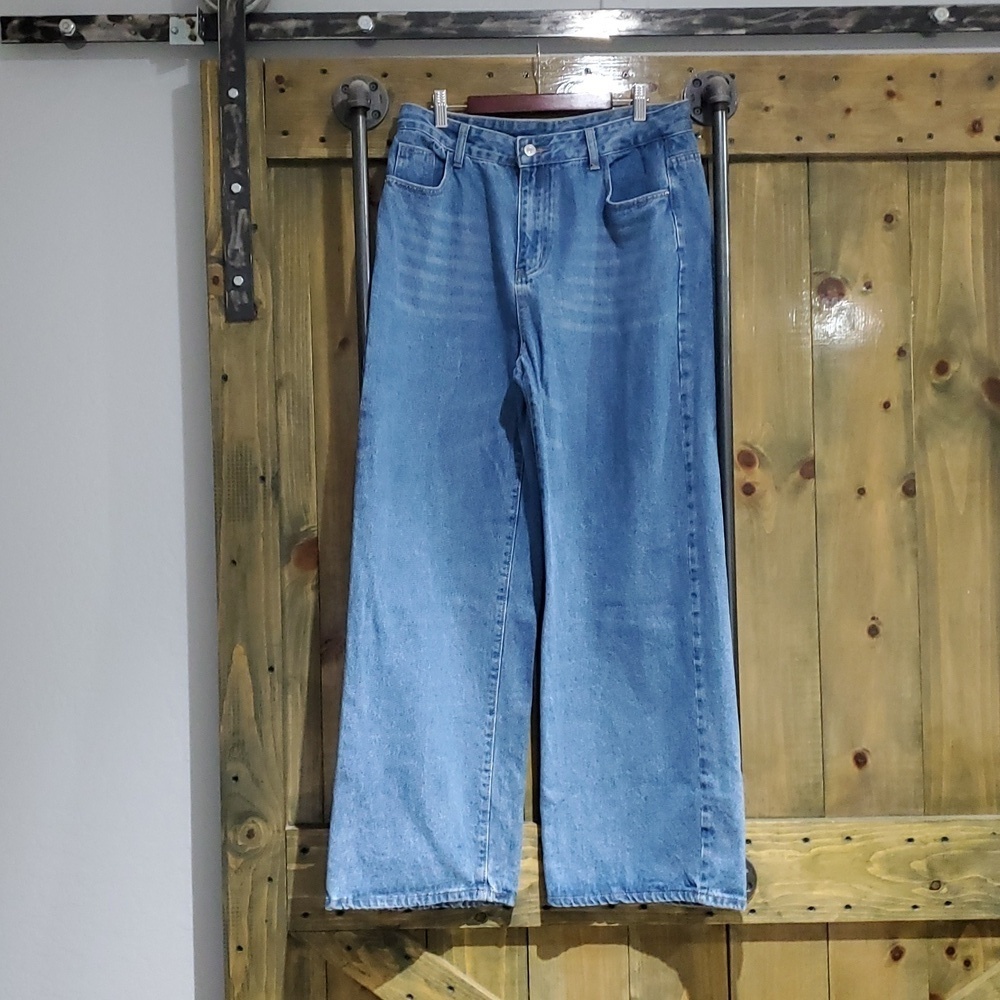 WIDE LEG DENIM BLUE JEANS SIZE 12 Streetwear Getaway Drama Casual Everyday Essen